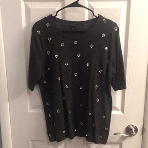Talbots Top with Sequin Flowers